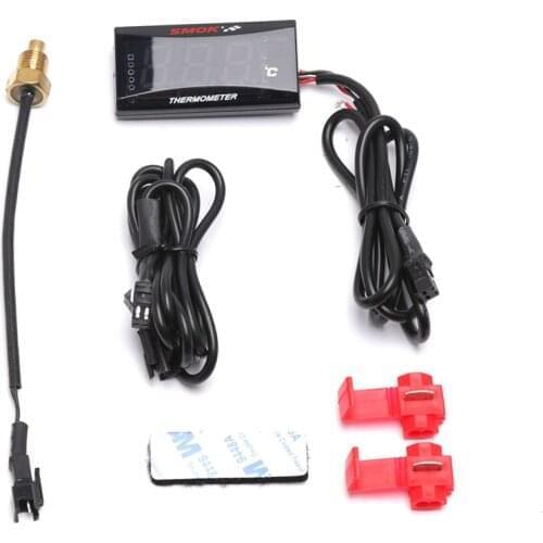 Universal Motorcycle Thermometer Instruments Water Temp Temperature Digital Display Meter Gauge Sensor Mini Adapte