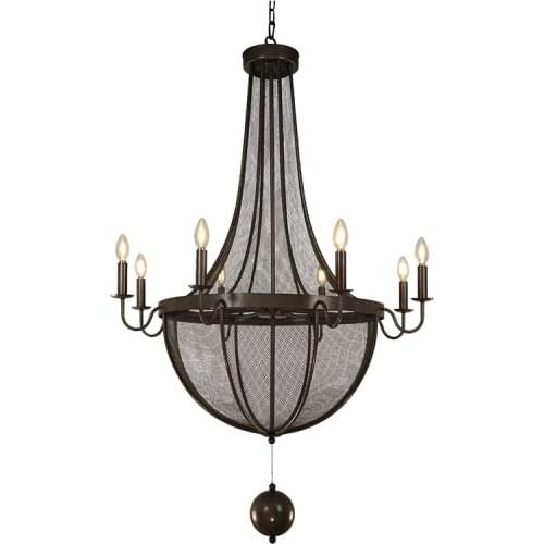 Top Grade Custom Ceiling lamp Black Iron Net Chandelier Suitable For Home Hotel