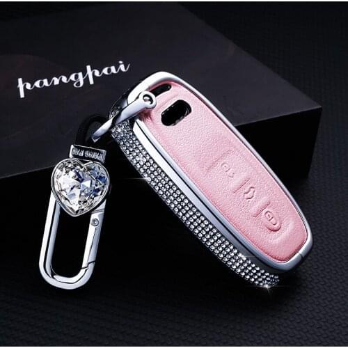 High-Grade Leather Car Key Fob Cover Case for Audi A4 A4L A5 A6 A6L Q5 S5 S7 Protect Shell decoration protection Key Case