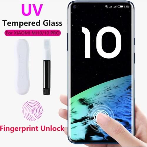 For Xiaomi Mi Note 10 Pro Screen Protector For Xiaomi Mi 10 Full Liquid Glued Curved UV Tempered Glass Mi 10 Pro CC9 Screen Film