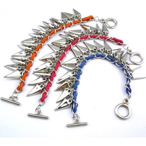 New Fashion Casual Gothic Punk Style Rivet Buckle Belt Pu Leather Bracelets Bangles For Women Charm Wristband Wrap Bangle