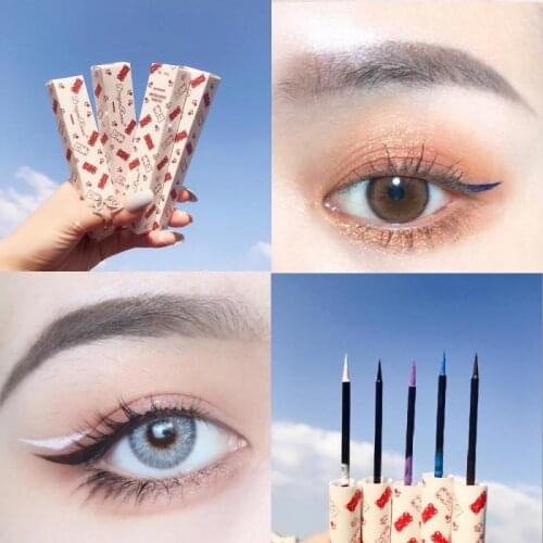 Liquid Eyeliner Lasting No Smudging Waterproof Silver Color Eye Makeup Eyes Liner Small Portable Easy To Color Cosmetics TSLM1
