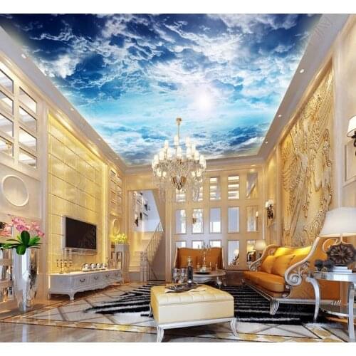 1810 Sun in the Cloud Sea Printing stretch ceiling film for workshop ceiling decoration