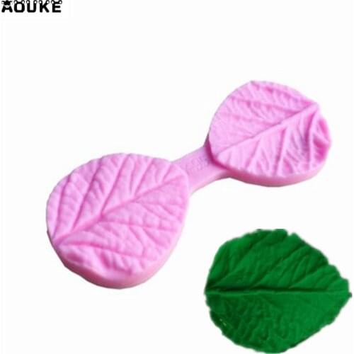 2 Leaf/Leaves Embossed Fondant Cake Silicone Mold Chocolate Pastry Mould Jello Pudding Ice Cube Soap Molds DIY Baking Tools G169