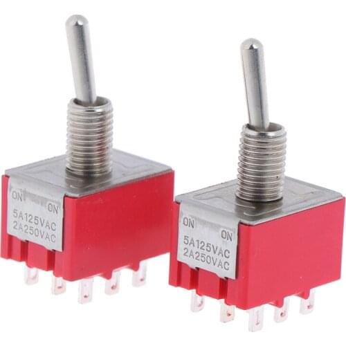 2 Pcs/lot 9Pins 3PDT On On/on Off On 2/3 Positions Mini Toggle Switches MTS 302 303 Wholesale