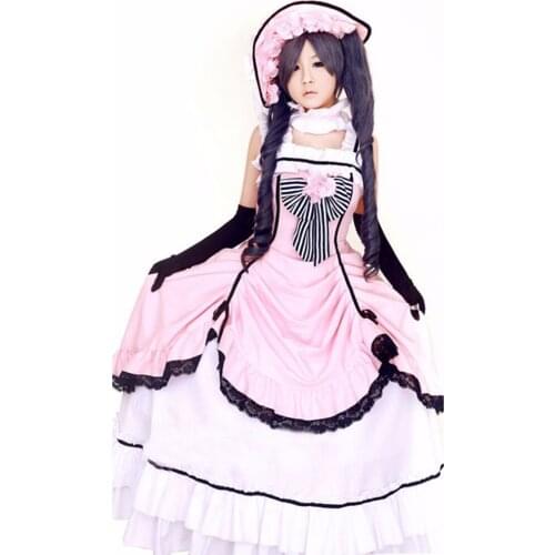 2018 Current Stock! Black Butler Ciel Phantomhive Pink Party Dress Cosplay Costume