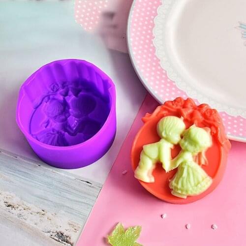 3D Craft Handmade DIY Silicone Soap Mold Soap Making 3D Angel Round Soap Mould Craft Flowers Bathroom Kitchen Soap Mold