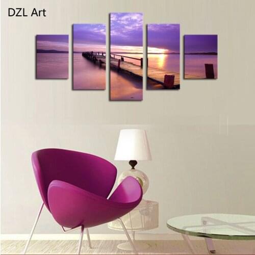 5 Panels(No Frame) Plank Sea Picture Modern Wall Decor Print on Canvas Oil Painting Canvas Painting for Christmas Gift
