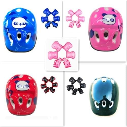 7Pcs/set Kids Boy Girl Safety Helmet Knee Elbow Pad Sets Children Cycling Skate Bicycle Helmet Protection Safety Guard
