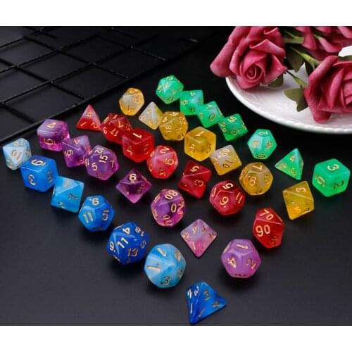7pcs/set Polyhedral Sided Dice D4 D6 D8 D10 D12 D20 For RPG Poly Table Game