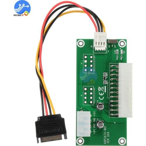 24 Pin to 4PIN Molex ATX Dual Power Adapter Starter Extender Cable Card Dual PSU Riser Card For BTC Miner Machine