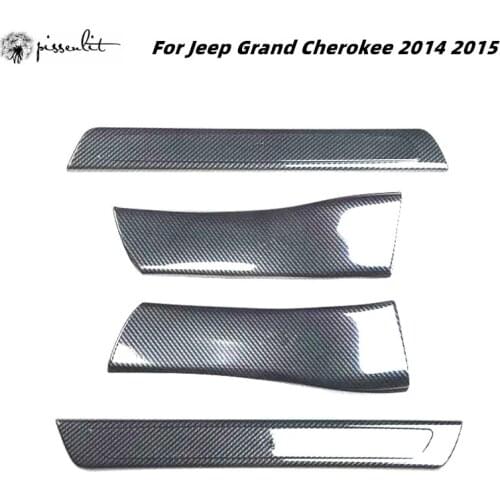Carbon Fiber Pattern Car Decoration Welcome Pedal ABS for Jeep Grand Cherokee 2014-2015 Accessories 4 pieces Nerf Bars Running