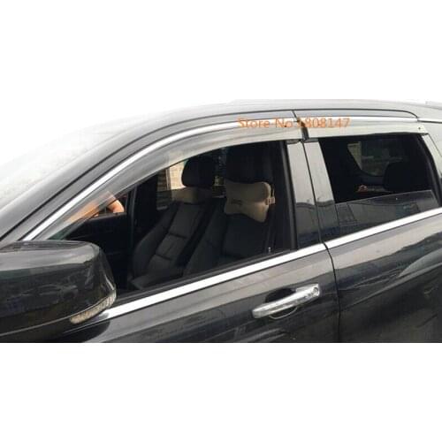 Car Stick Plastic Window glass Wind Visor Rain/Sun Guard Vent part panel 4pcs For Jeep Grand Cherokee 2014 2015 2016 2017 2018