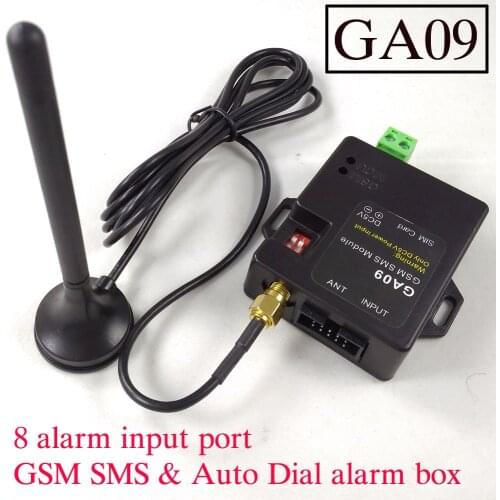 Free shipping 8 input GA09 GSM wireless Alarm Systems SMS Alarms Security System SMS or Emergency Call alarm report