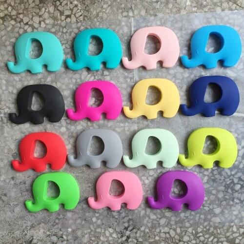 Large silicone Teething elephant Toy - 50 pcs BULK, Teething, chewing silicone food grade pendant necklace, elephant