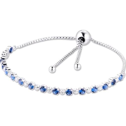 Turquoise Sparkling Slider Tennis Bracelet Adjustable Chain Bracelets for Women браслеты Silver 925 Bracelets