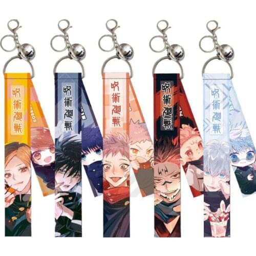 Juno Anime Jujutsu Kaisen Lanyard Strap Keychain Cartoon Figure Gojo Satoru Yuji Itadori Streamer Bag Pendant Key