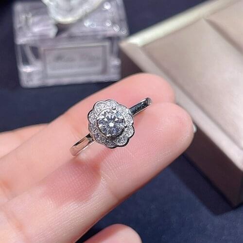 D VVS1 0.5ct moissanite Beautiful thread ring, 925 Sterling Silver Diamond ring. Special promotion
