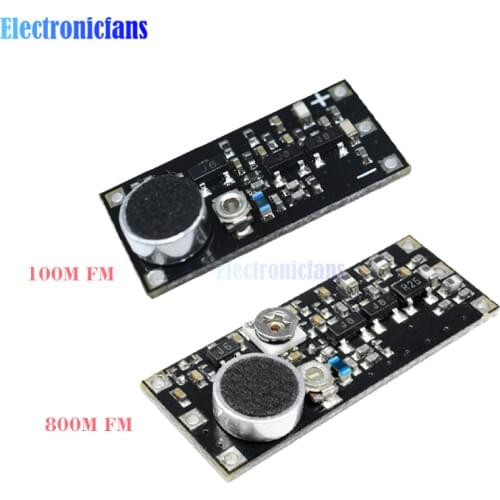 DC 100M 800M 85-115MHz FM Transmitter Wireless Microphone Surveillance Frequency Board Module For Arduino Adjustable Capacitor