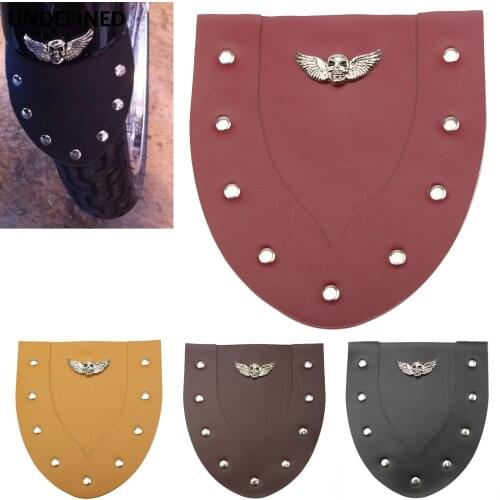 Motorcycle Front Fender Parts PU Leather Outlined Mudguard Flap For Harley Sportster XL 883 1200 Dyna FXD Touring Electra Glide