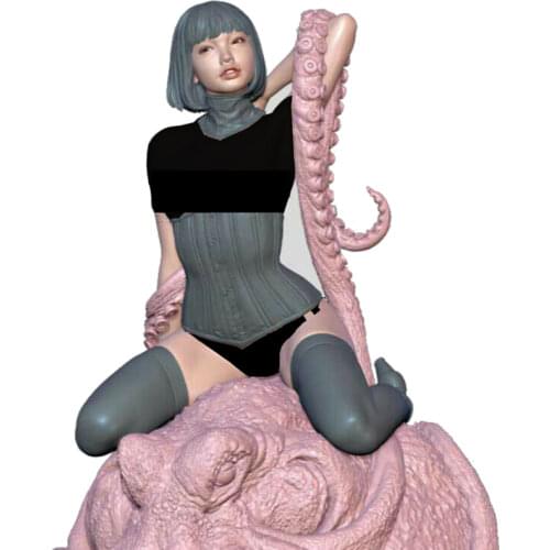 Octopus Girl, Resin Model figure GK, Science fiction theme, Unassembled and unpainted kit