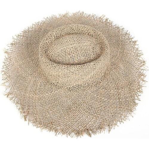 Women Grasses Summer Hat Straw Beach Visor Protection Sun Hats Wide Brim Sunhat