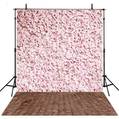 White and Pink Flowers Wall Wedding Background 200x300cm Dark Brick Floor Backdrop for Photo Studio Digital Printed fotografia