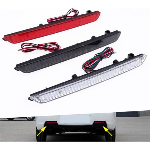 2 Pcs Car Rear Bumper Reflector Lights Dustproof Waterproof Black&Red&Clear Shell Tail Stop Running Lamps For Mazda 3 2004-2009