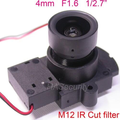 4mm 1/2.7" format F1.6 aperture M12 mount Lens ( optional 2MP or 5MP ) + M12 IR Cut filter