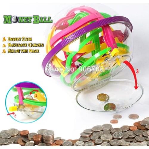 100 Steps Money Ball Coin Game Maze Brain Teaser Gift Educational classic toys Marble Puzzle Game perplexus balls IQ Balance toy