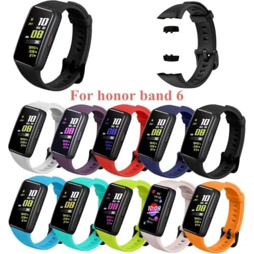 Leiouser Strap Silicone Bracelet Compatible For Honor Band 6 Smart Watch Replacement Wristband Watchband Accessories