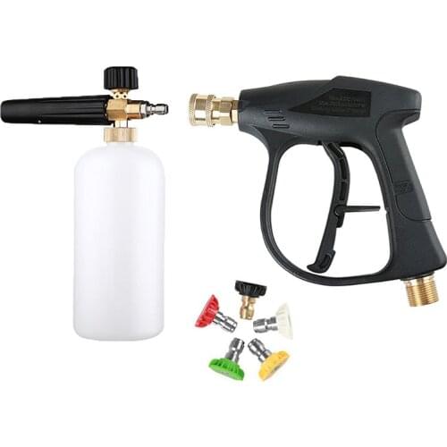 For Car Washer Water Gun Cleaning Tools,with5Color Nozzles M22 Hose Connector ,1L Car Washer Jet Adjustable Snow Foam Lance 1/4"