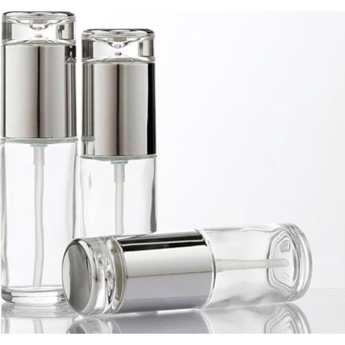 20ml frosted/clear glass bottle for serum/lotion/emulsion/foundation/anti-UV/essenc/skin care glass bottle dropper shape lid