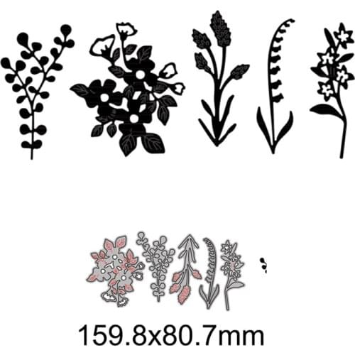 5pcs Flowers And Leaves Metal Cutting Dies for DIY Scrapbook Embossing Album Paper Card Craft Folder Decorative 2021 New