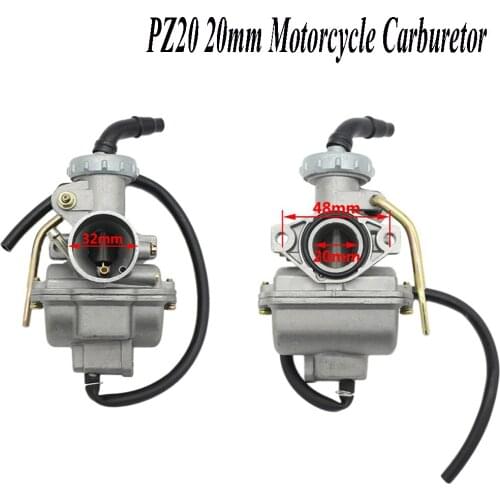 Motorcycle PZ20 20mm Motorcycle Carburetor Carb For 50cc 70cc 90cc 110cc 125cc 135 For Kazuma ATV Quad Go kart
