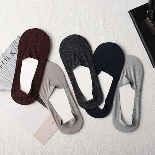 Summer Men Socks Fashion Breathable Men Short Sock Elastic Comfy Female Non-Slip Invisible Ankle Low Cut Boot Socks