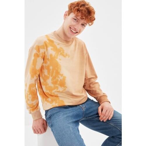 Trendyol Men 'S Regular Fit Cycling-Neck Batik Sweatshirt TMNAW22SW0419