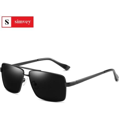 Simvey Men Classic Square Sunglasses for Driving Fishing UV400 Protection Vintage Shades for Women Gafas De Sol Mujer