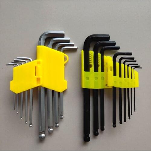 9pcs Inches Hex Allen Key Set L-Shape 1/16''-3/8'' Allen Wrench Universal Key Hexagon For Repair Bicycle Hand Tools