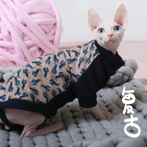 New Autumn Winter Sphynx Cat Clothes Fleece Warm Thick Cotton Coat For Hairless Cat Clothes Classic Puppy Pet Cats Clothes Dog