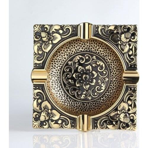 Ashtray Chinese Style Retro Ashtray Office Desk Home Living Room Square Ashtray Smoking Accessories for Weed Gadgets for Men