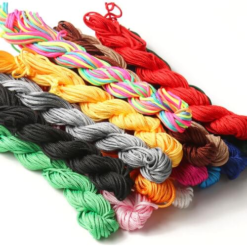 15 Colors 1.0/1.5mm Nylon Cord Thread Chinese Knot Macrame Rattai Braided String DIY for Jewelry Making Bracelet&Necklace 22M