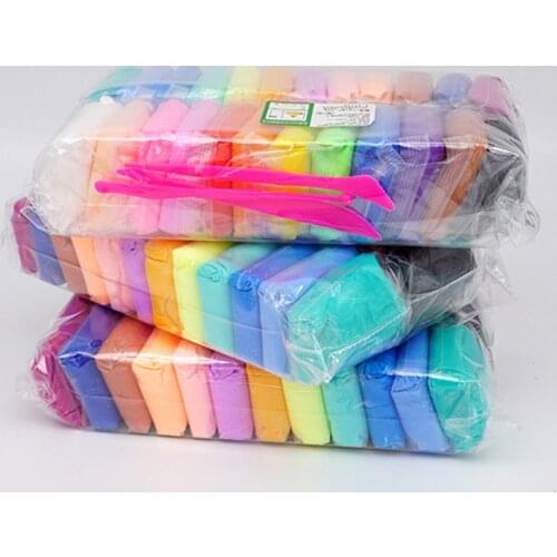 QWZ 24 colors Fluffy Slime Toys Polymer Clay Putty Soft Clay Antistress Light Plasticine Slime Supplies Sand Fidget Gum for kids