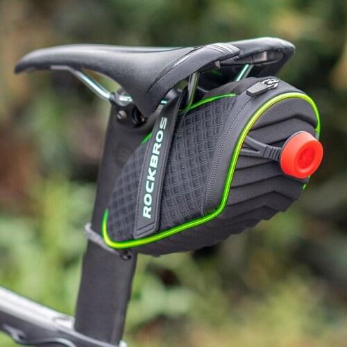 ROCKBROS Saddle Bags Seat Cycling Tail Rear Pouch Bag With Rain Cover Bicycle Bag MTB Road Luminous Waterproof Bike Accessories