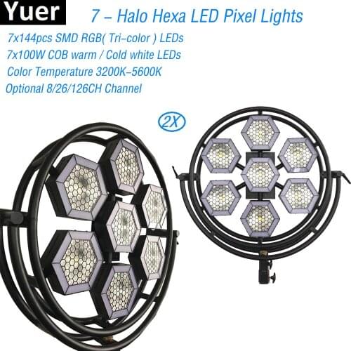 2Pcs/Lot High Power 7x144 Halo Hexa LED Pixel Light DJ Disco Party Music Stage Lights Professional DJ Equipment Night light