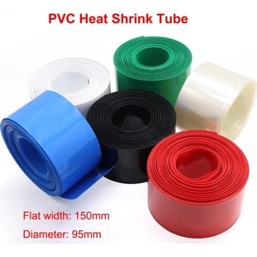 1 Meter Width 150mm PVC Heat Shrink Tube Dia 95mm Lithium Battery Pack Insulated Film Wrap Protection Case Wire Cable Sleeve
