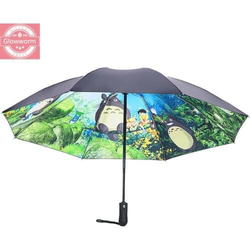 Ghibli Totoro Umbrella Sun Rain Umbrella Parasol Female Plegable Sombrillas Paraguas Guarda Chuva Totoro Parapluie