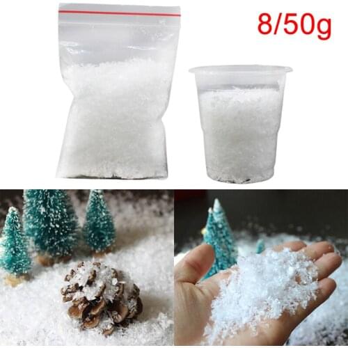 1 Bag 8g/50g Christmas Decoration Artificial Plastic Dry Snow Powder Xmas Gift DIY Scene Prop