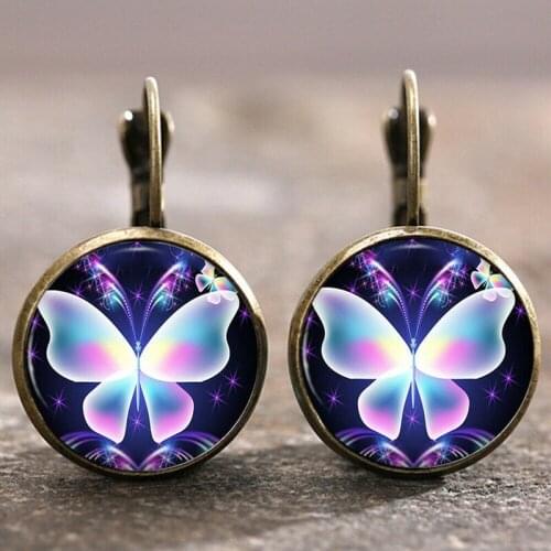 2021 Wholesale New Sun and Moon Peace Sign Night Elf Dragonfly Flamingo Time Gem Earrings for Women