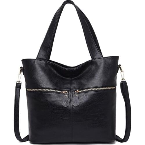 2021 Big Capacity Soft Leather Womens Handbags Simple Tote Bags Lady High Quality Leather Shoulder Bags For Women
